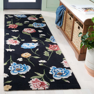 Safavieh Chelsea 220 Hand Tufted Floral Rug Black / Red HK220Z-28