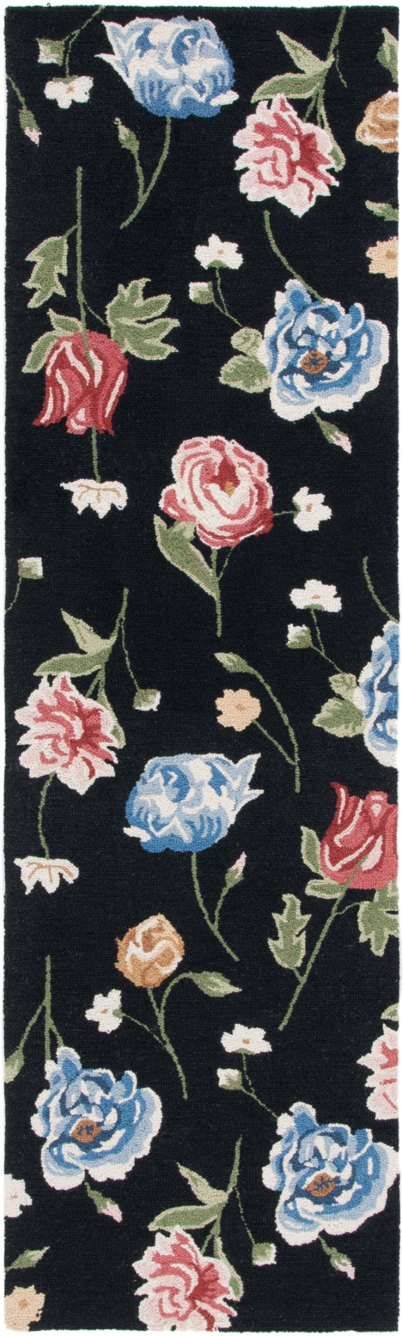 Safavieh Chelsea 220 Hand Tufted Floral Rug Black / Red HK220Z-28