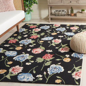 Safavieh Chelsea 220 Hand Tufted Floral Rug Black / Red HK220Z-8