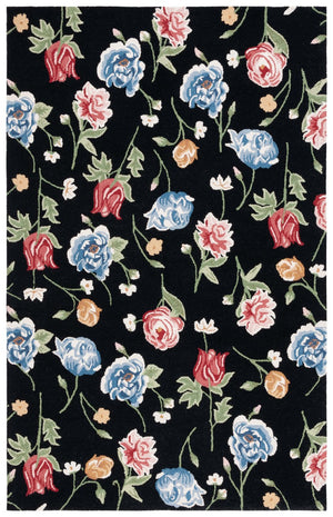 Safavieh Chelsea 220 Hand Tufted Floral Rug Black / Red HK220Z-8