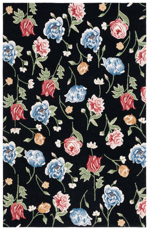 Safavieh Chelsea 220 Hand Tufted Floral Rug Black / Red HK220Z-5
