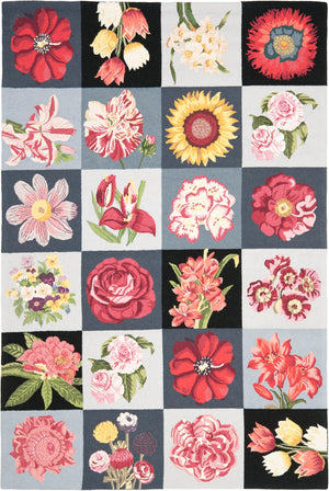 Safavieh Chelsea Hooked Rug – Timeless Floral Design In Luxurious Wool For Elegant Home Décor And Comfort Black Wool Pile Hk235b-8ov