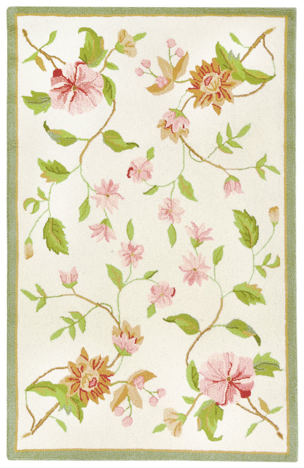 Safavieh Chelsea Hand-Hooked Ivory Wool Rug 9'X12' – Floral Botanical Motif, 3/8" Pile, Artisan-Made In India HK263A-68OV