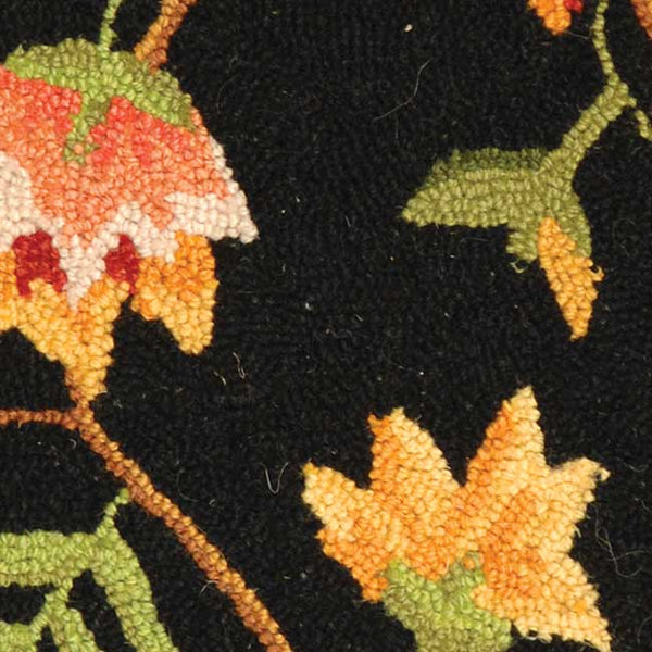 Safavieh Chelsea Hand-Hooked Wool Rug 9X12 – Plush 3/8" Floral On Black, Artisan-Made Elegance For Living Spaces HK263B-68OV
