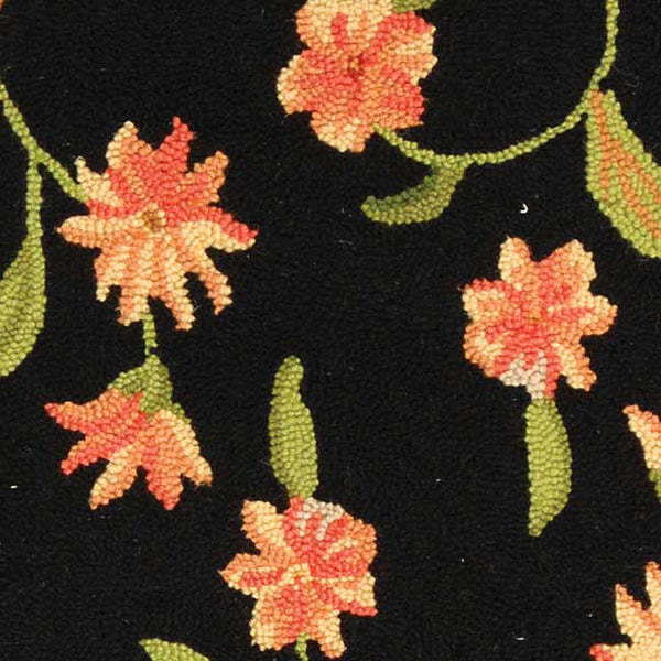 Safavieh Chelsea Hand-Hooked Wool Rug 9X12 – Plush 3/8" Floral On Black, Artisan-Made Elegance For Living Spaces HK263B-68OV