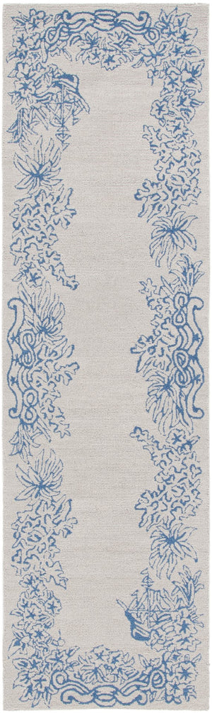 Safavieh Chelsea Hooked Rug 291 Hand Tufted Floral Rug Blue / Grey HK291M-28