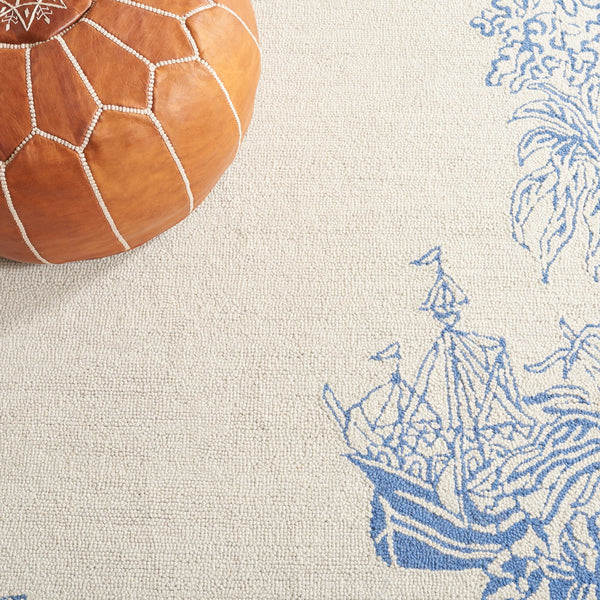 Safavieh Chelsea Hooked Rug 291 Hand Tufted Floral Rug Blue / Grey HK291M-8