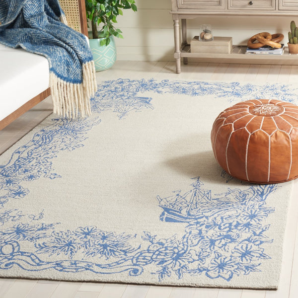 Safavieh Chelsea Hooked Rug 291 Hand Tufted Floral Rug Blue / Grey HK291M-5