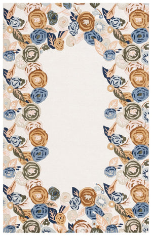 Safavieh Chelsea Hooked Rug 292 HK292 Tufted Floral Rug Ivory / Blue HK292A-6