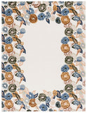 Safavieh Chelsea Hooked Rug 292 Tufted Floral Rug Ivory / Blue 6' x 6' Square