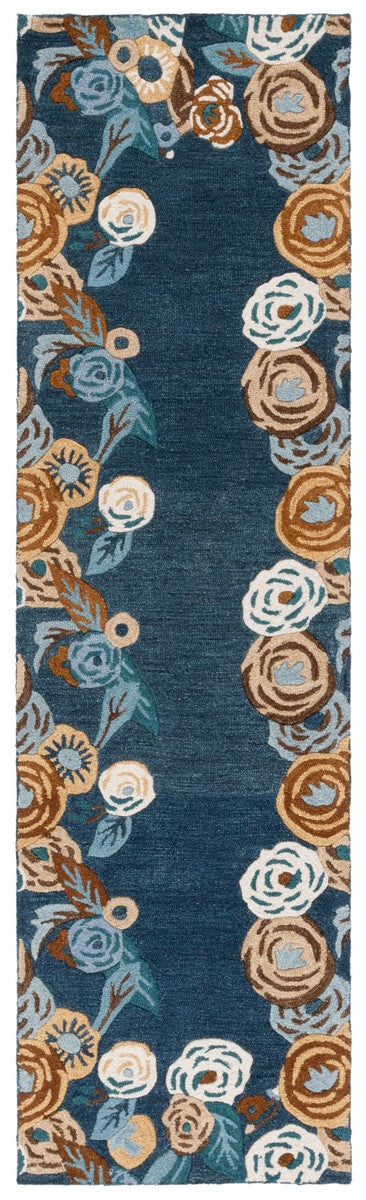 Safavieh Chelsea Hooked Rug 292 Tufted Floral Rug Blue / Ivory 6' x 6' Square