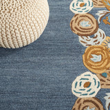 Safavieh Chelsea Hooked Rug 292 Tufted Floral Rug Blue / Ivory 6' x 6' Square