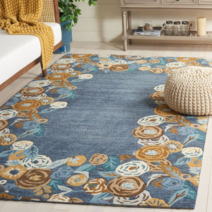 Safavieh Chelsea Hooked Rug 292 Tufted Floral Rug Blue / Ivory 6' x 6' Square