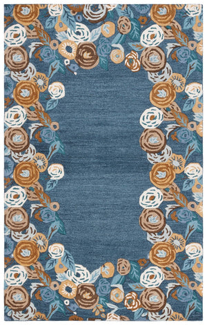 Safavieh Chelsea Hooked Rug 292 Tufted Floral Rug Blue / Ivory 6' x 6' Square
