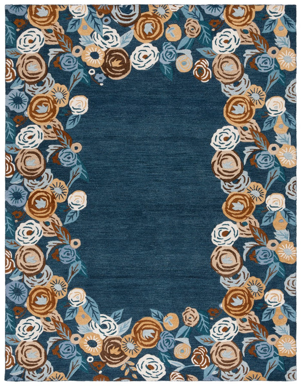 Safavieh Chelsea Hooked Rug 292 Tufted Floral Rug Blue / Ivory 6' x 6' Square