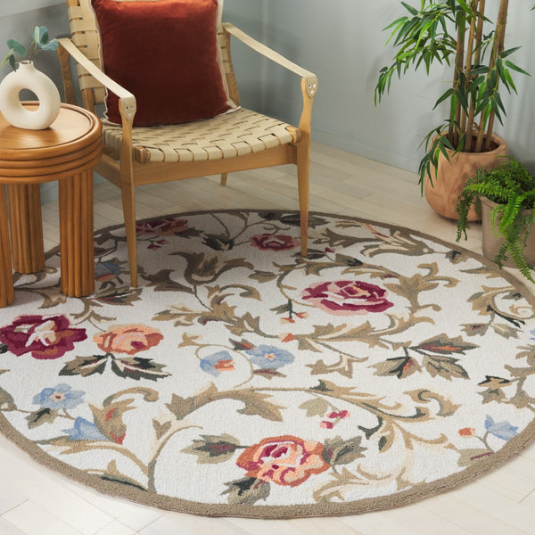 Safavieh Chelsea Hand-hooked Wool Area Rug - Elegant Floral Design In Rich Hues For Luxurious Home Comfort Ivory Wool Hk310a-4ov