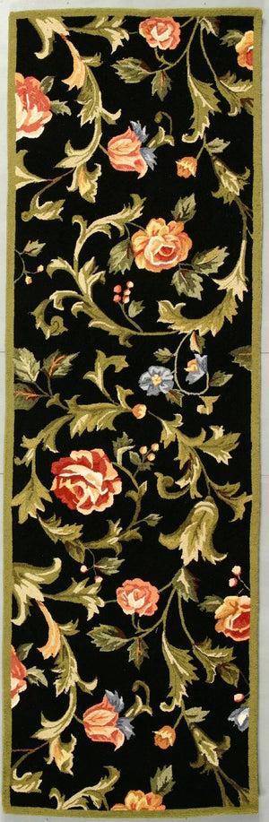 Safavieh Chelsea Hand-hooked Wool Area Rug - Elegant Floral Design In Rich Hues For Luxurious Home Comfort Black Wool Hk310b-4ov