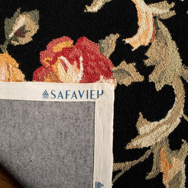 Safavieh Chelsea Hand-hooked Wool Area Rug - Elegant Floral Design In Rich Hues For Luxurious Home Comfort Black Wool Hk310b-4ov