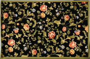 Safavieh Chelsea Hand-hooked Wool Area Rug - Elegant Floral Design In Rich Hues For Luxurious Home Comfort Black Wool Hk310b-4ov