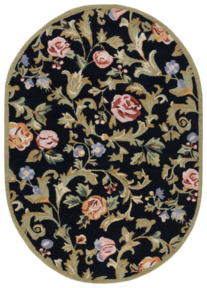 Safavieh Chelsea Hand-hooked Wool Area Rug - Elegant Floral Design In Rich Hues For Luxurious Home Comfort Black Wool Hk310b-4ov
