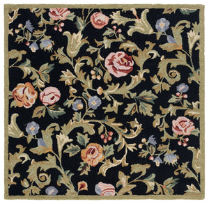 Safavieh Chelsea Hand-hooked Wool Area Rug - Elegant Floral Design In Rich Hues For Luxurious Home Comfort Black Wool Hk310b-4ov