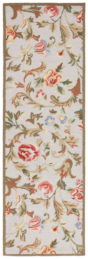 Safavieh Chelsea Hand-hooked Wool Area Rug - Elegant Floral Design In Rich Hues For Luxurious Home Comfort Ivory ,Sage Wool Hk310w-9