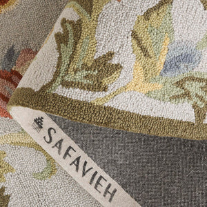 Safavieh Chelsea Hand-hooked Wool Area Rug - Elegant Floral Design In Rich Hues For Luxurious Home Comfort Ivory ,Sage Wool Hk310w-9