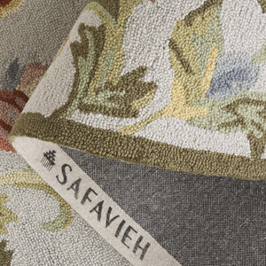 Safavieh Chelsea Hand-Hooked 6X9 Wool Rug In Ivory & Sage — Classic Floral Motif, Low-Profile 3/8" Pile, Durable Elegance HK310W-6