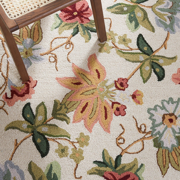 Safavieh Hk311 Hand Hooked  Rug Ivory 8' x 8' Square