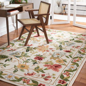 Safavieh Hk311 Hand Hooked  Rug Ivory 8' x 8' Square
