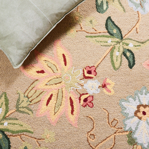 Safavieh Hk311 Hand Hooked  Rug Beige 7' x 7' Square