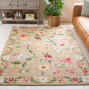 Safavieh Hk311 Hand Hooked  Rug Beige 7' x 7' Square