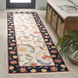Safavieh Chelsea 313 Hand Tufted Floral Rug Ivory / Black 6' x 6' Square