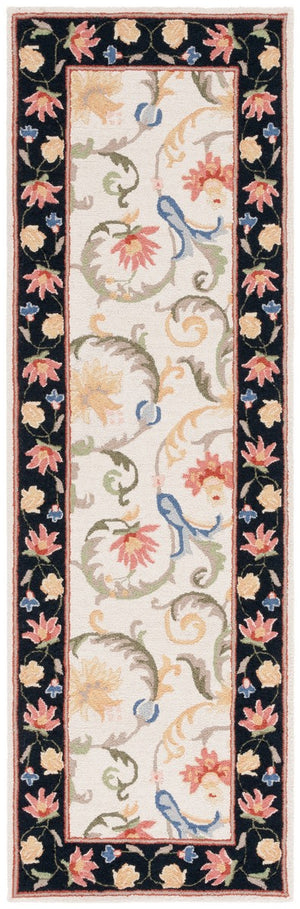 Safavieh Chelsea 313 Hand Tufted Floral Rug Ivory / Black 6' x 6' Square