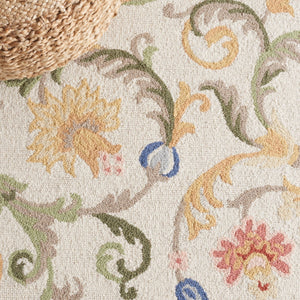 Safavieh Chelsea 313 Hand Tufted Floral Rug Ivory / Black 6' x 6' Square