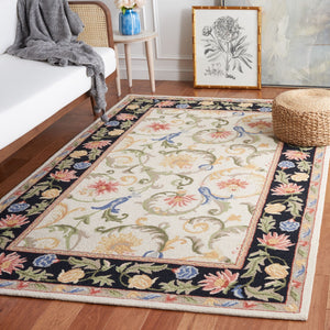 Safavieh Chelsea 313 Hand Tufted Floral Rug Ivory / Black 6' x 6' Square