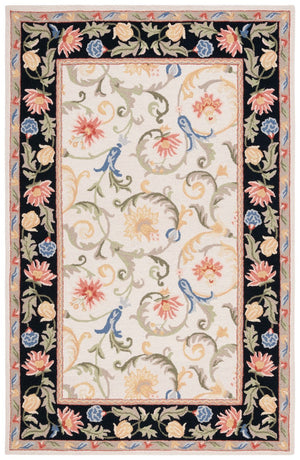 Safavieh Chelsea 313 Hand Tufted Floral Rug Ivory / Black 6' x 6' Square
