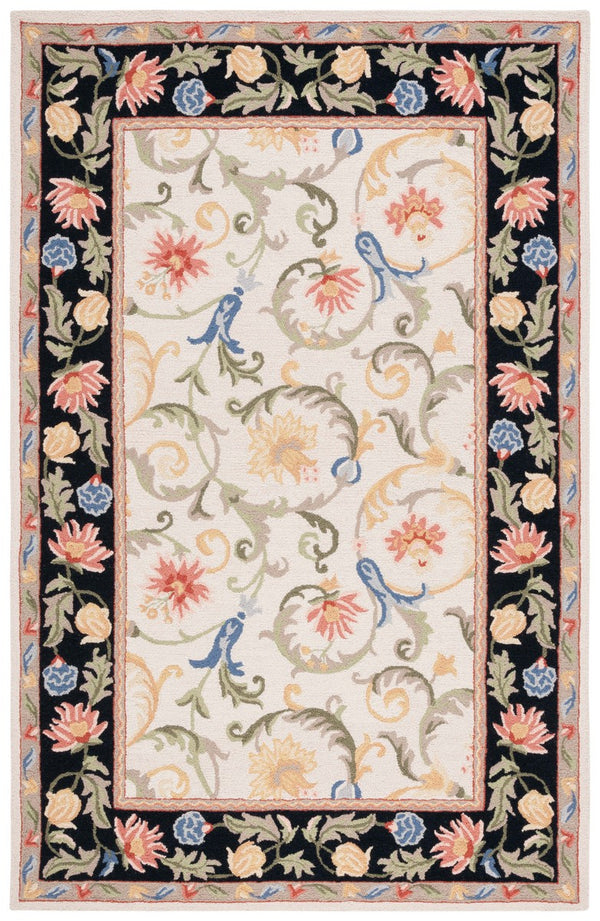 Safavieh Chelsea 313 Hand Tufted Floral Rug Ivory / Black 6' x 6' Square