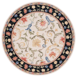 Safavieh Chelsea 313 Hand Tufted Floral Rug Ivory / Black 6' x 6' Square