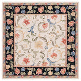 Safavieh Chelsea 313 Hand Tufted Floral Rug Ivory / Black 6' x 6' Square