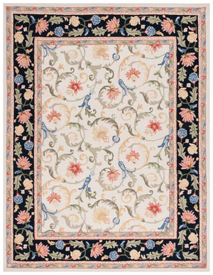 Safavieh Chelsea 313 Hand Tufted Floral Rug Ivory / Black 6' x 6' Square