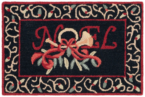 Safavieh Chelsea Hand-hooked Area Rug - Luxurious Wool Design With Vibrant Floral Accents For Elegance Black Wool Pile Hk332b-3oc