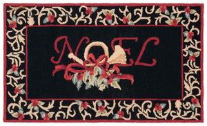 Safavieh Chelsea Hand-hooked Area Rug - Luxurious Wool Design With Vibrant Floral Accents For Elegance Black Wool Pile Hk332b-3oc