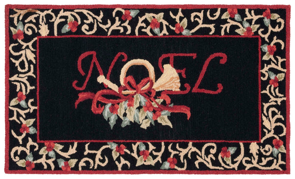 Safavieh Chelsea Hand-hooked Area Rug - Luxurious Wool Design With Vibrant Floral Accents For Elegance Black Wool Pile Hk332b-3oc