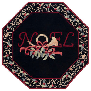 Safavieh Chelsea Hand-hooked Area Rug - Luxurious Wool Design With Vibrant Floral Accents For Elegance Black Wool Pile Hk332b-3oc