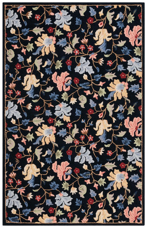 Safavieh Chelsea 336 Hand Tufted Floral Rug Black / Red 6' x 6' Square