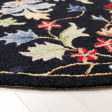 Safavieh Chelsea 336 Hand Tufted Floral Rug Black / Red 5'-6" x 5'-6" Round