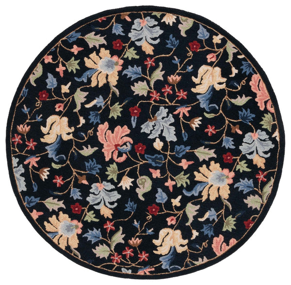 Safavieh Chelsea 336 Hand Tufted Floral Rug Black / Red 6' x 6' Square
