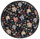 Safavieh Chelsea 336 Hand Tufted Floral Rug Black / Red 5'-6" x 5'-6" Round