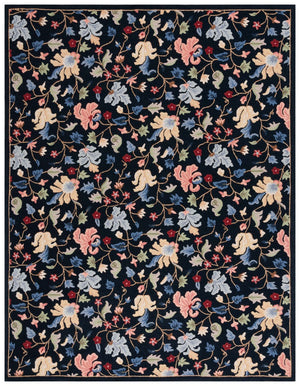 Safavieh Chelsea 336 Hand Tufted Floral Rug Black / Red 6' x 6' Square